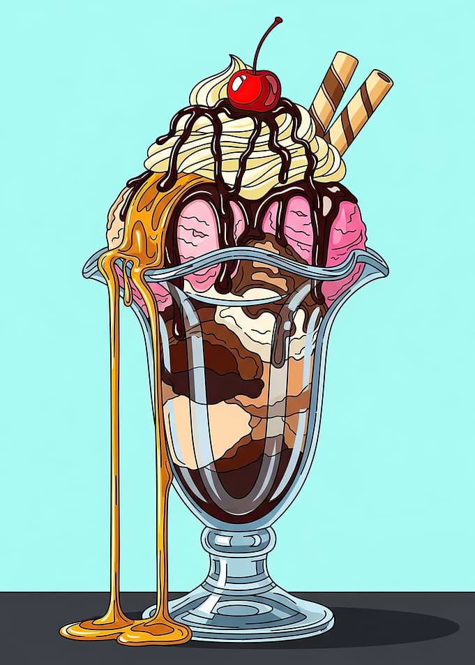 Decadent Ice Cream Sundae with Cherry