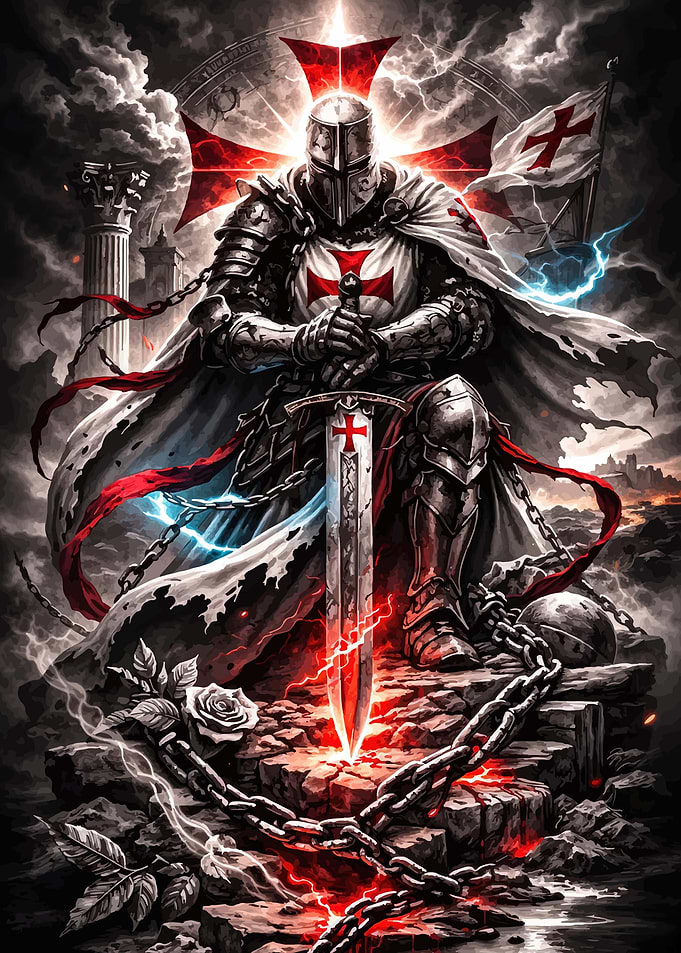 Templar Knight with Glowing Sword