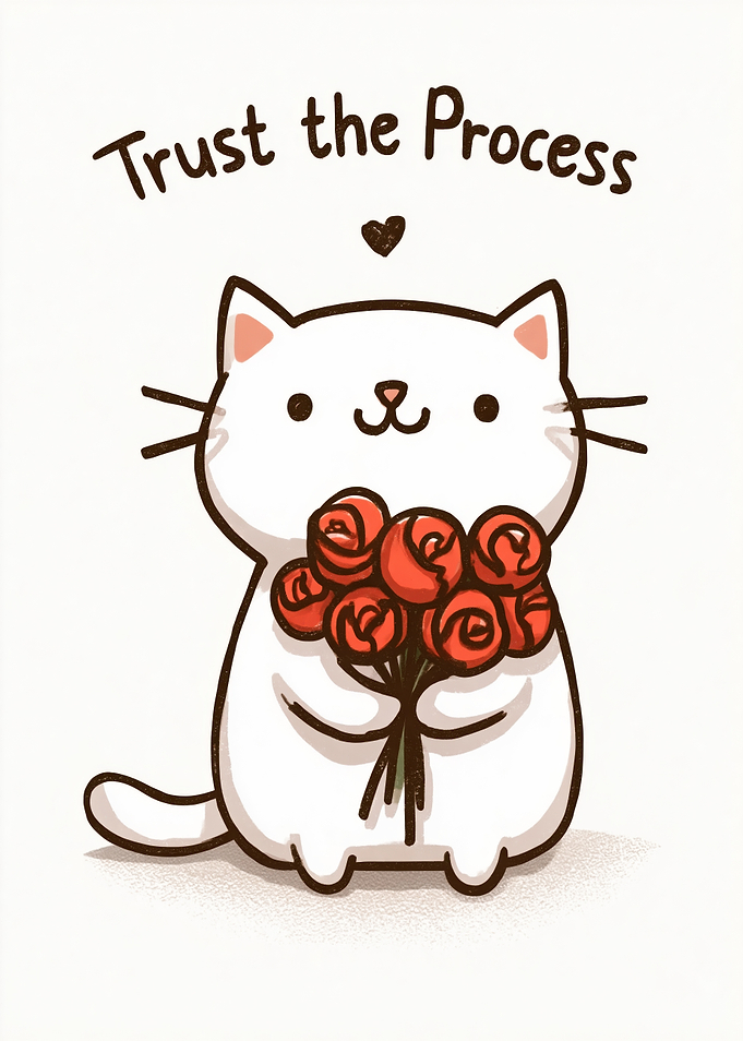 Cute Cat Holding Roses