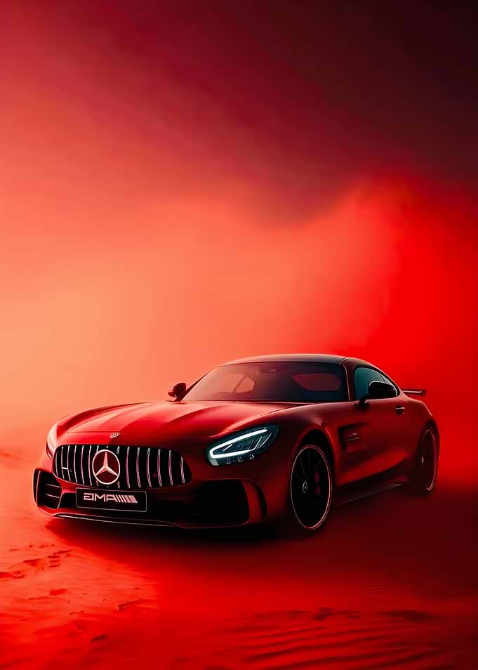 Red Mercedes-AMG GT in Desert