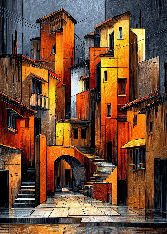 Vibrant Mediterranean Alleyway