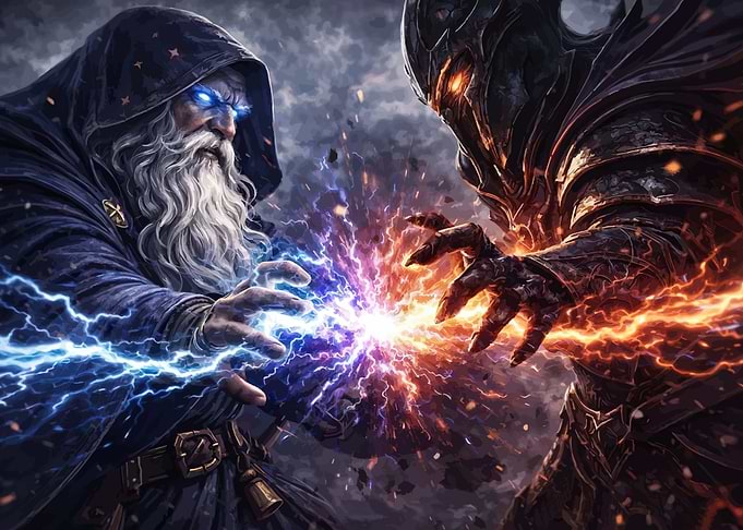 Wizard and Demon Battle