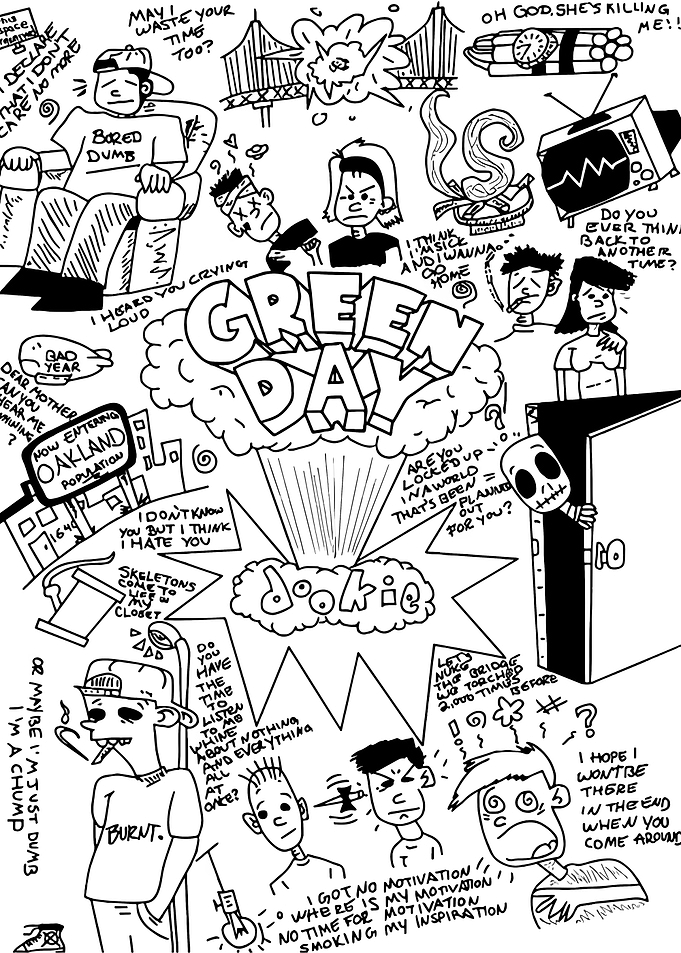 Green Day Dookie Album Art Inspired Doodle