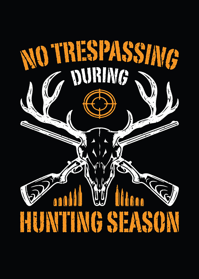 Deer hunting decor - Funny 'No Trespassing During Hunting Season' rustic wall art for man cave