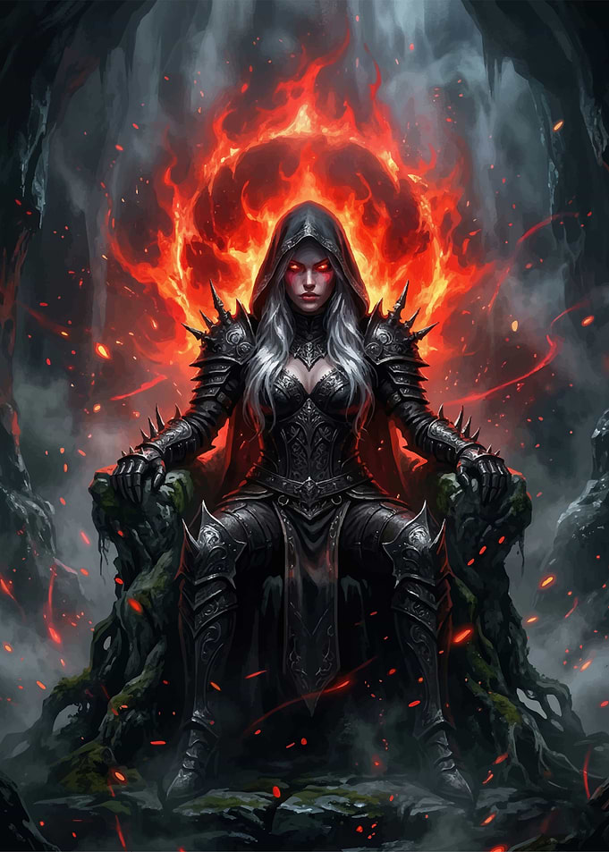 Dark Sorceress on Throne