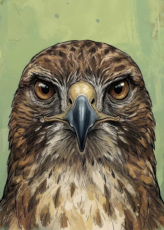 Close-up of a Hawk's Face
