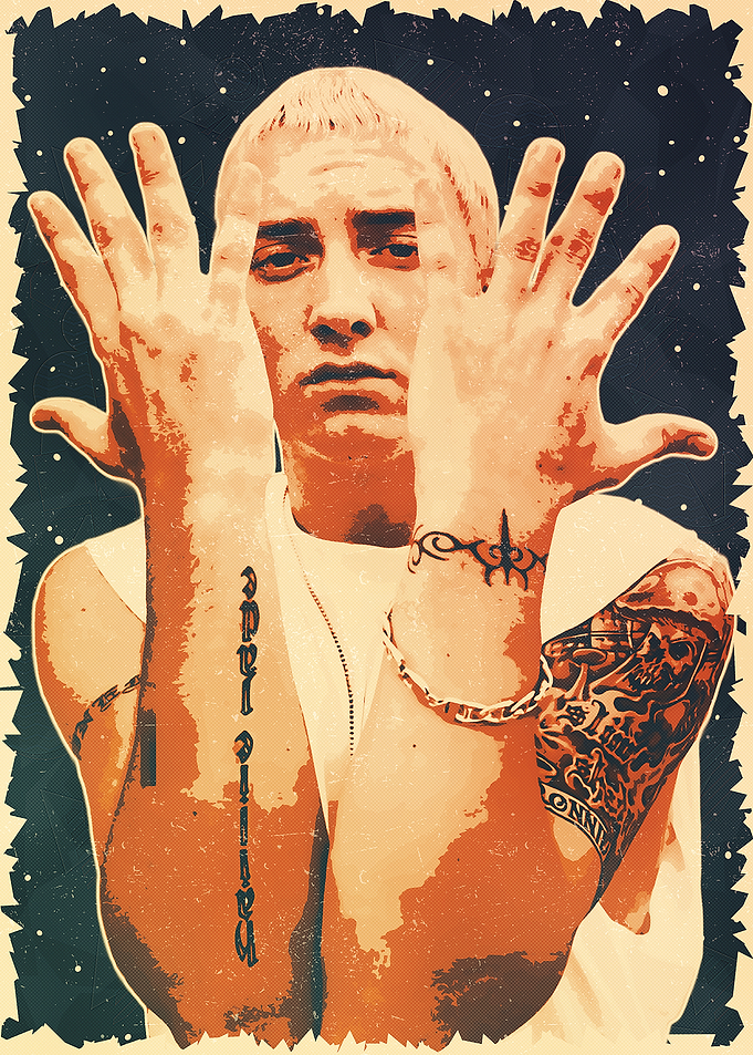 Eminem with Hands Up