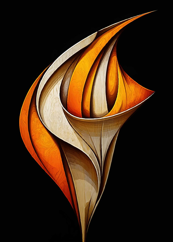 Abstract Flame-like Sculpture