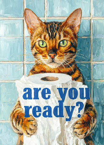 Cat Holding Toilet Paper