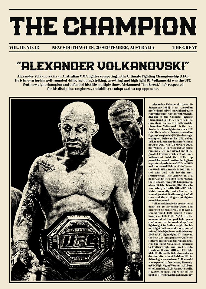 Alexander Volkanovski UFC Champion
