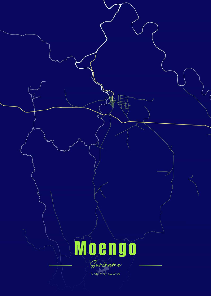 Moengo Suriname Map