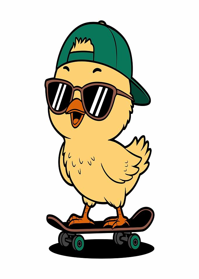 Cool chick on a skateboard