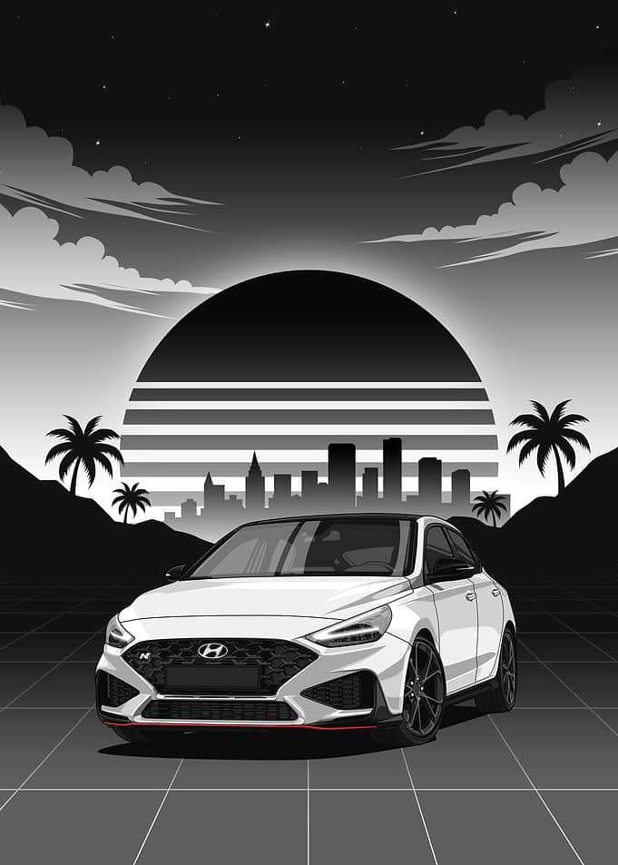 White Hyundai i30 Fastback N