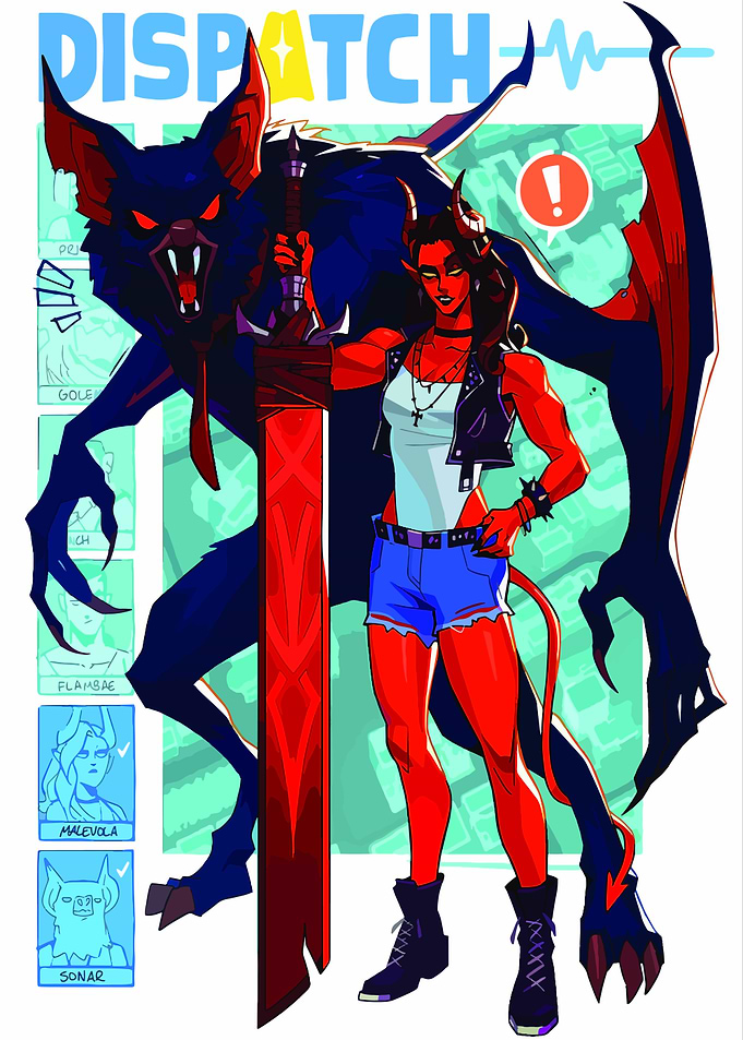 Demon Warrior and Bat Creature