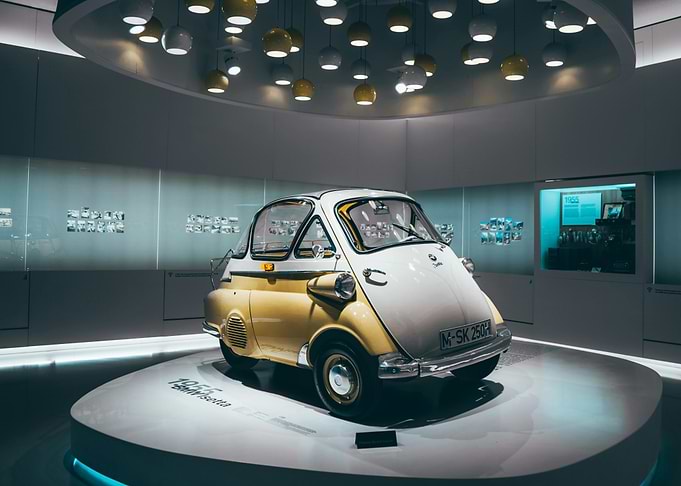 Retro BMW Isetta Car Display