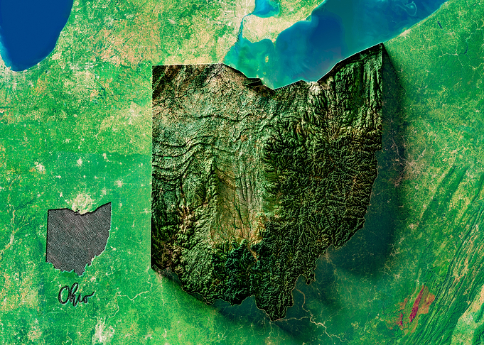 Topographic Map of Ohio