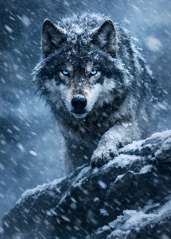 Wolf in a Snowstorm