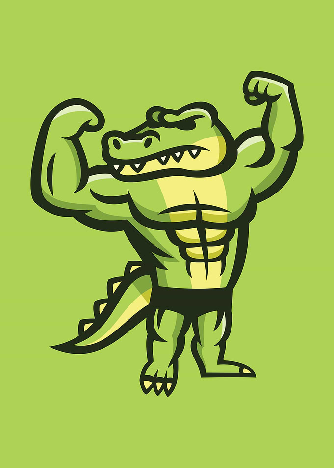 Muscular Alligator Posing