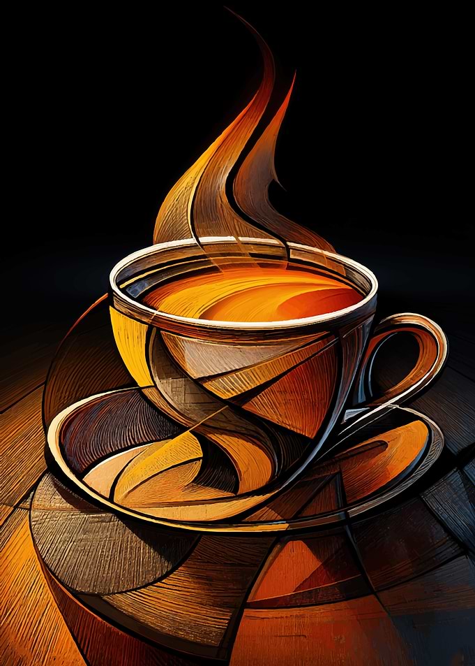 Abstract Coffee Cup with Steam