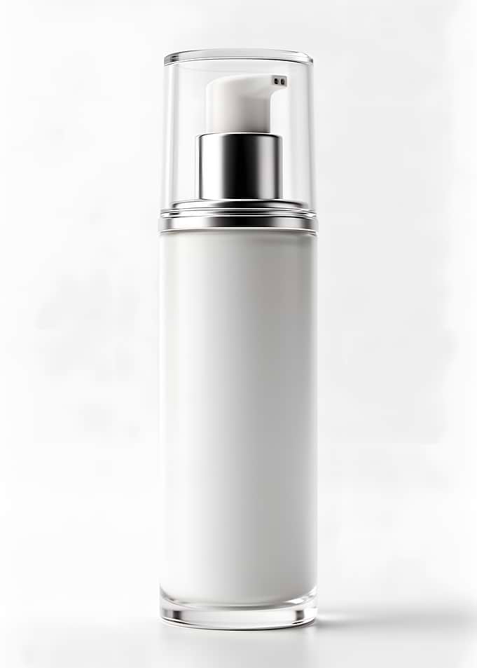 White Pump Bottle with Clear Cap