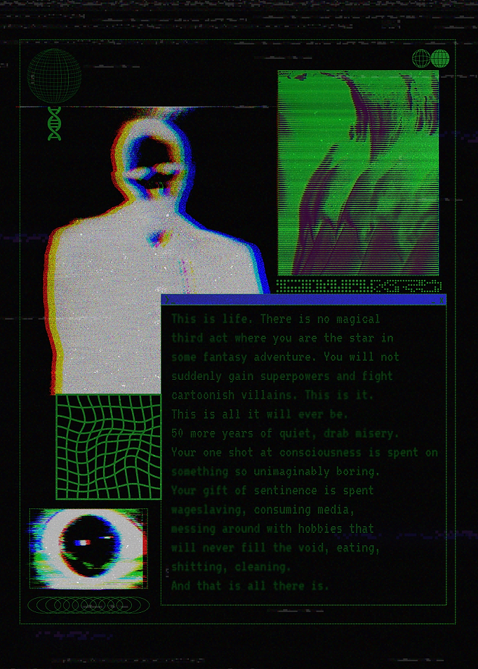 All There Is. Glitchy Cyberpunk Poster