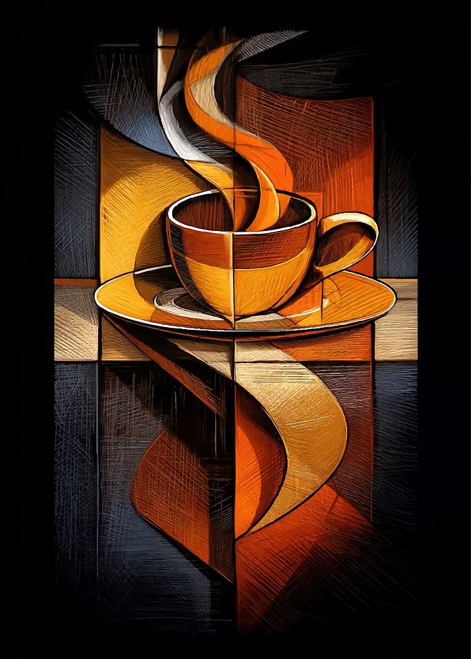 Abstract Coffee Cup Art