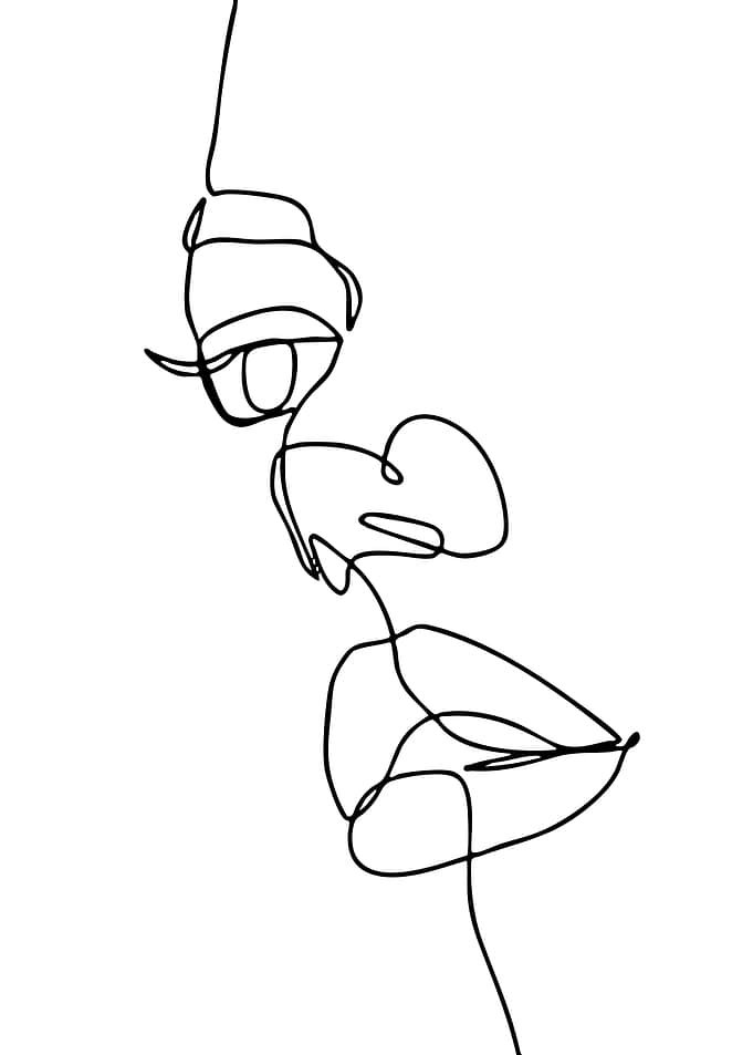 Minimalist Line Art of a Woman's Face