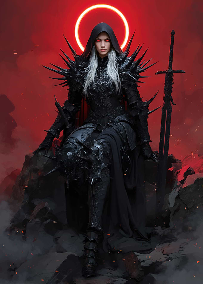 Dark Knight with Red Halo