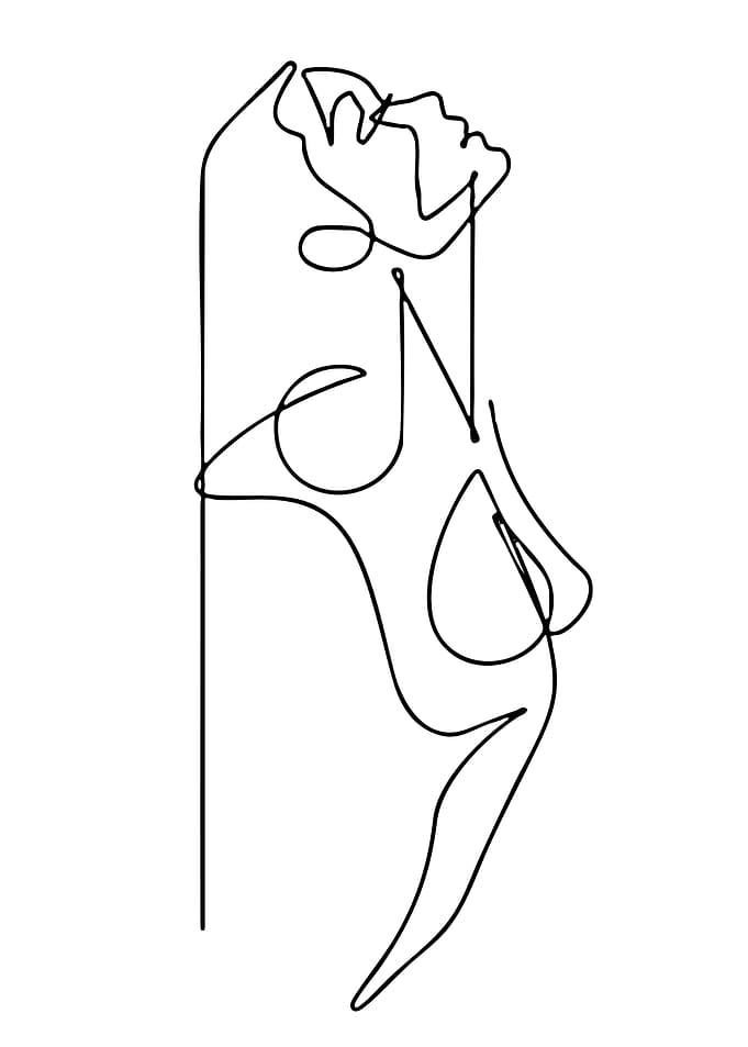 Minimalist Line Art of a Woman