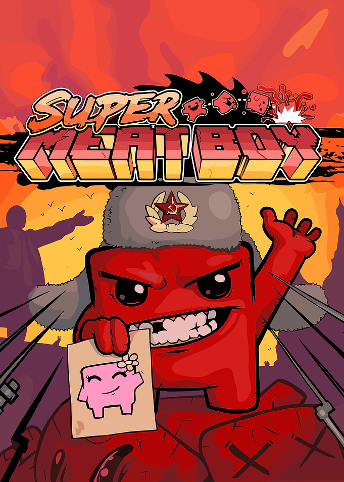 Super Meat Boy Soviet Poster