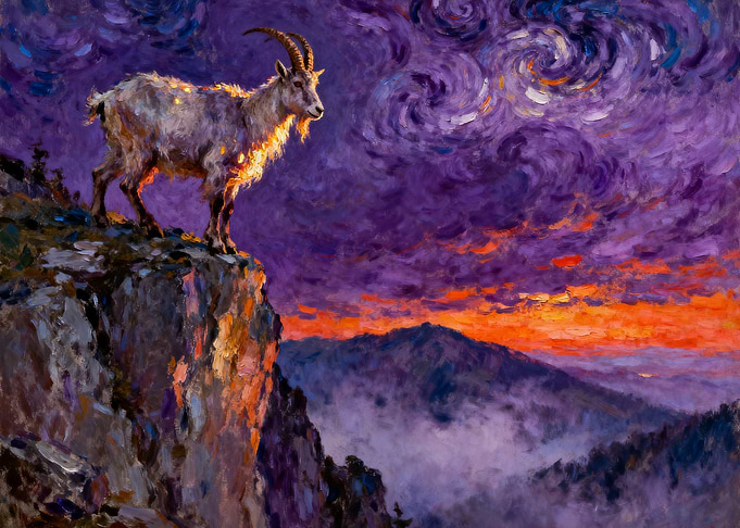 Mountain Goat at Sunset