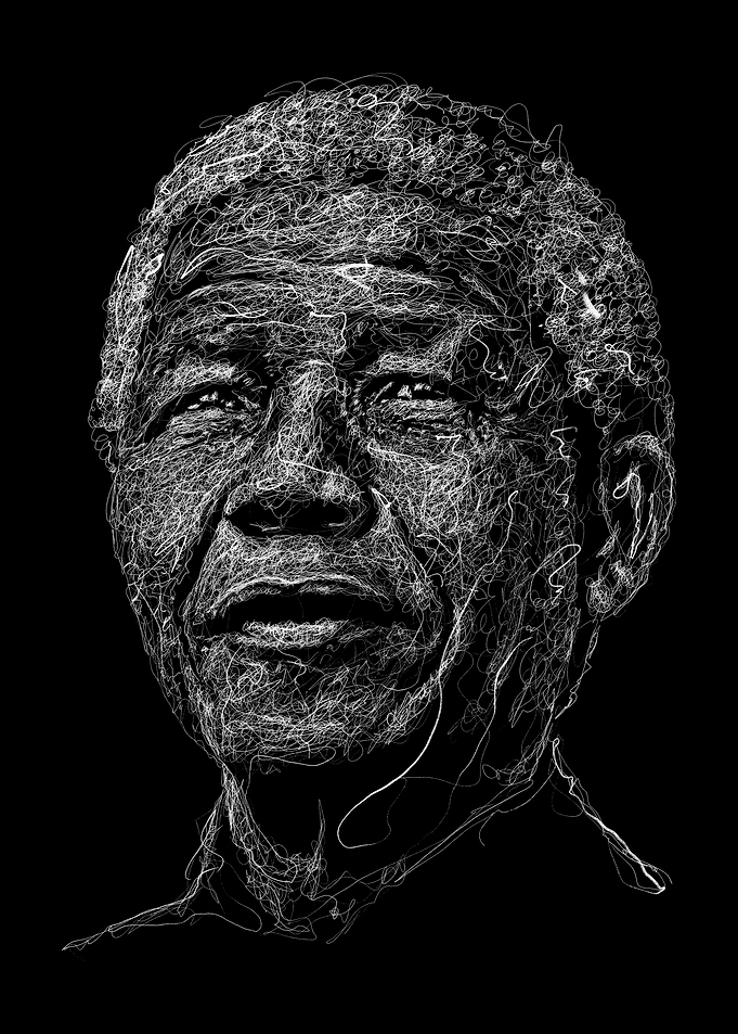 Nelson Mandela Scribble Portrait