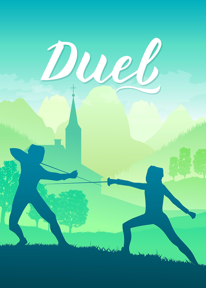 Duel in a Mountain Landscape