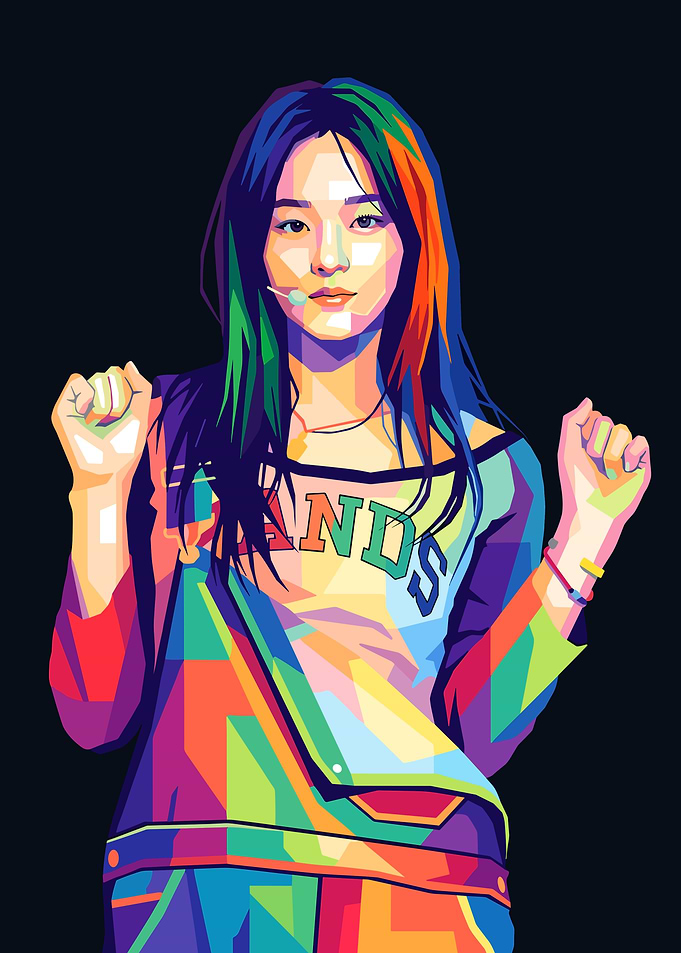 Colorful Pop Art Portrait of a Minji
