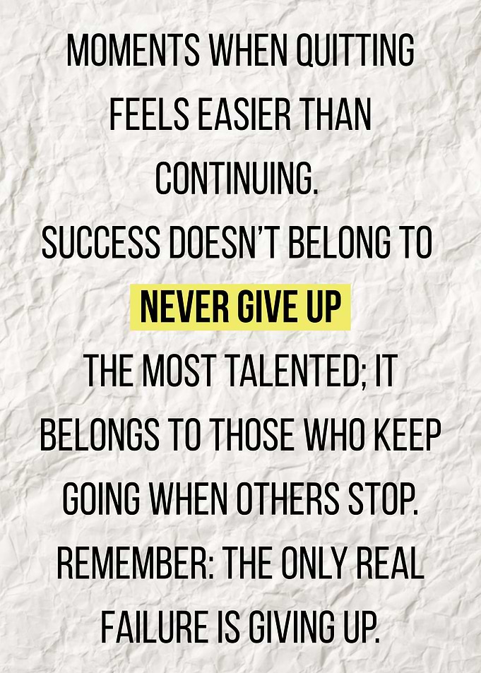 Never Give Up Motivational Quote