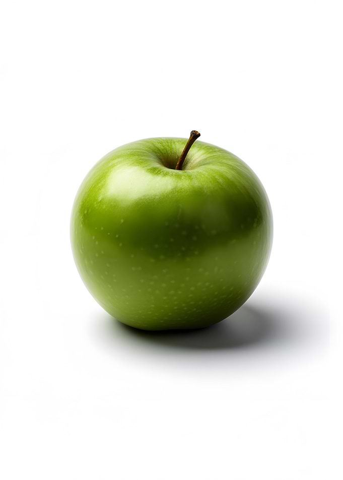 Green Apple on White Background