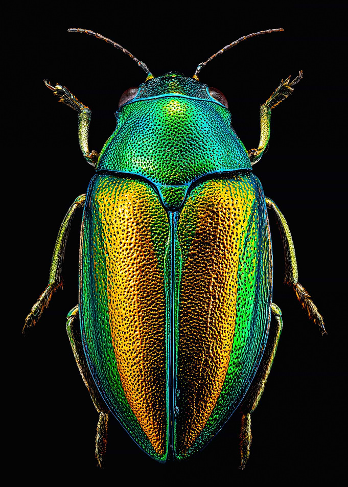 Iridescent Jewel Beetle Macro Photography