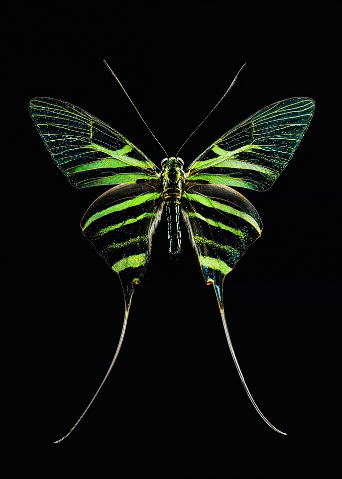 Green Striped Moth Macro Photography