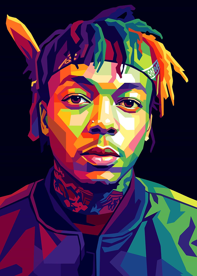 Colorful WPAP Portrait of a JID Rapper