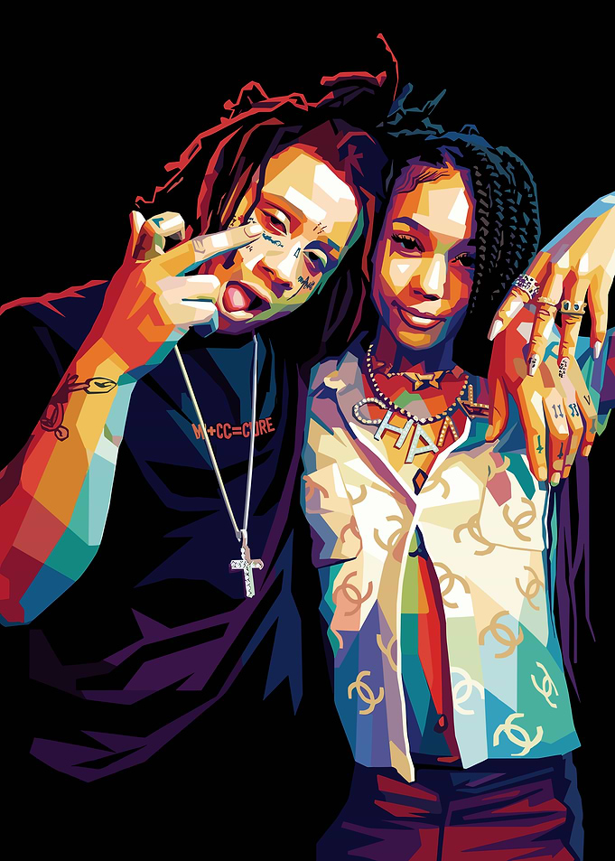 Trippie Redd and Coi Leray Pop Art