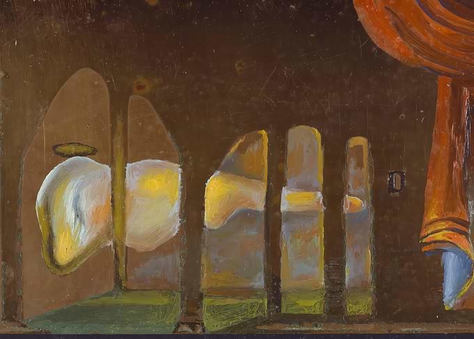 Abstract figures with curtain