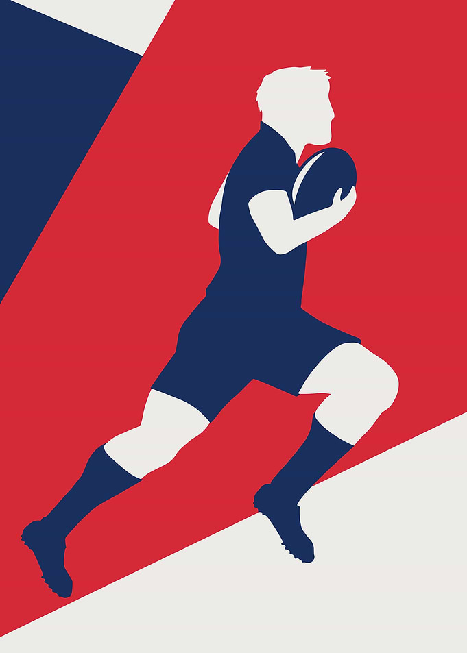 Rugby Player in Motion