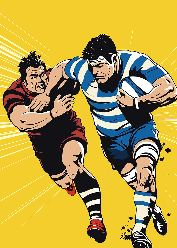 Rugby Players in Action
