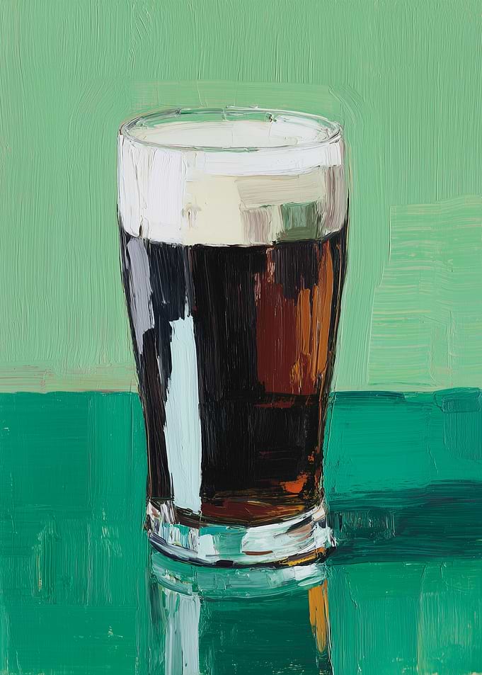 Glass of Dark Beer with Foam