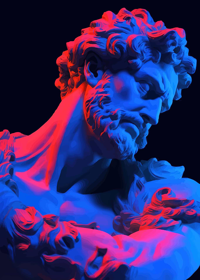 Sculpture with Neon Lighting