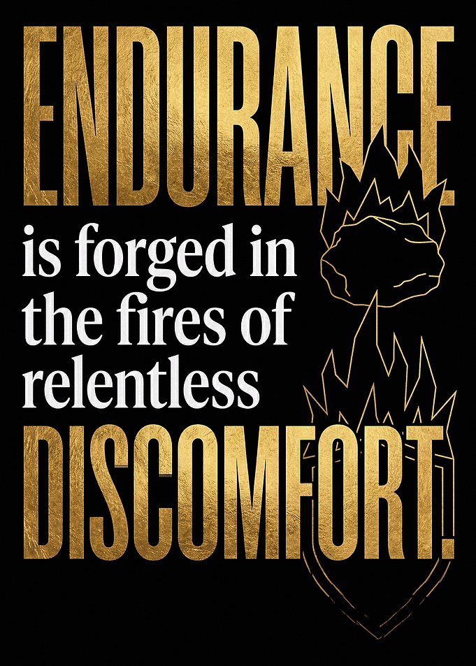Mental Toughness Endurance Discomfort Quote Gold Foil Art