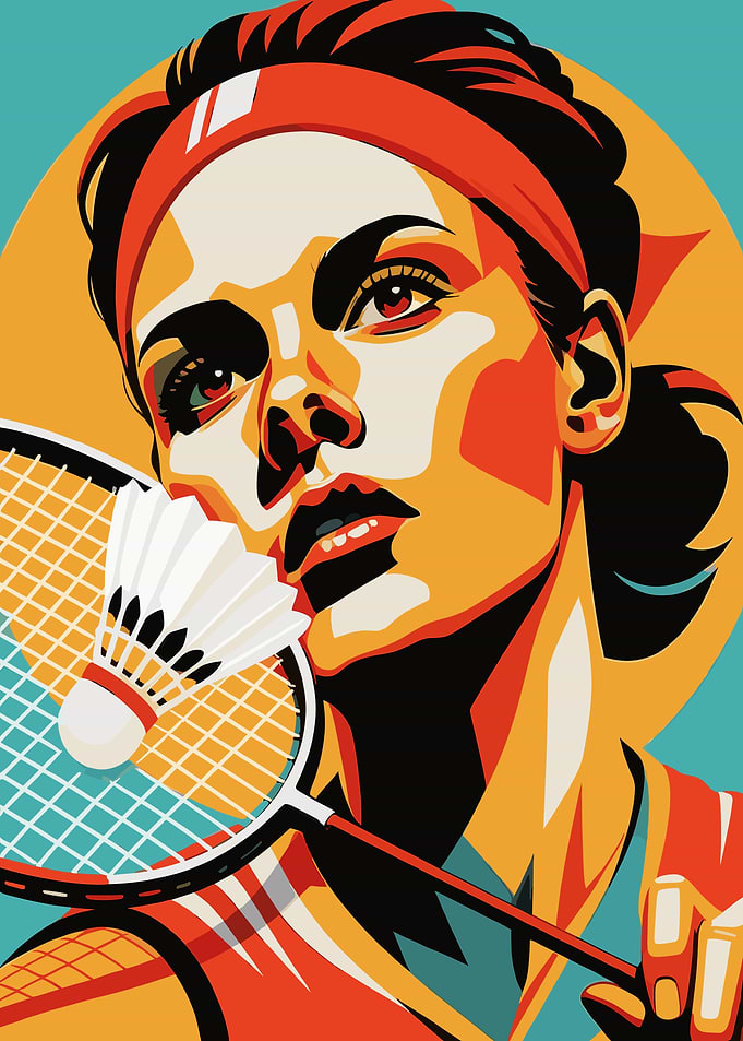 Badminton Player Portrait