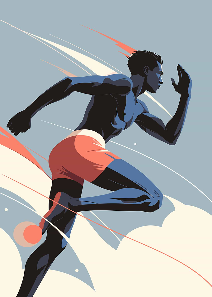 Runner in motion