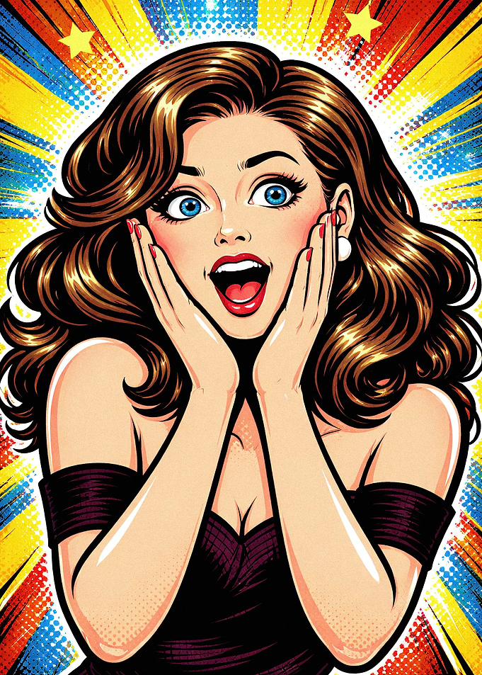 Surprised Pop Art Woman
