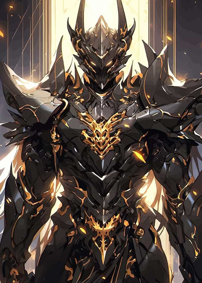 Dark Knight with Golden Accents